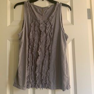 J Crew  ruffle sleeveless top